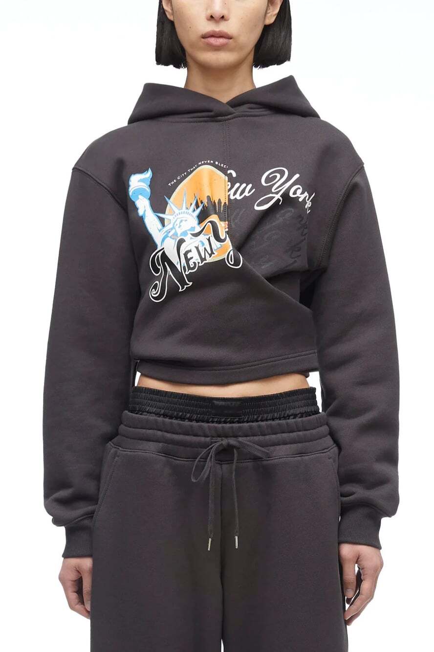 31 Phillip Lim Women's Size XS We Are From NY Front Wrap Crop Hoodie Sweater